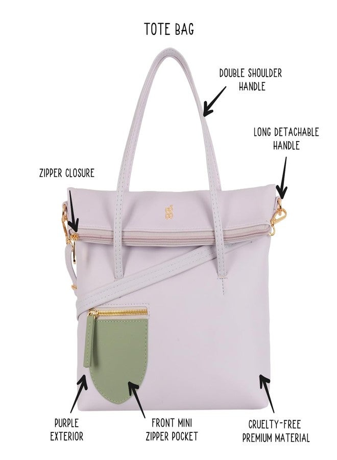 Baggit Women Purple Satchel Handbag Medium Size | Ladies Stylish Casual Purse Bag - Image 2